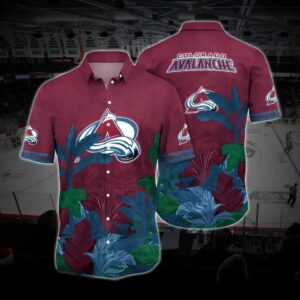 Colorado Hockey Hawaiian Shirt, Avalanche Hawaiian Shirt, Ice Hockey Hawaiian Shirt 19, NHL Hawaiian Shirt