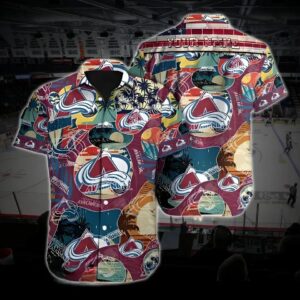 Colorado Hockey Hawaiian Shirt, Avalanche Hawaiian Shirt, Ice Hockey Hawaiian Shirt 4, NHL Hawaiian Shirt