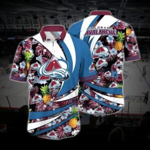 Colorado Hockey Hawaiian Shirt, Avalanche Hawaiian Shirt, Ice Hockey Hawaiian Shirt 8, NHL Hawaiian Shirt
