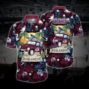 Colorado Hockey Hawaiian Shirt, Avalanche Hawaiian Shirt, Ice Hockey Hawaiian Shirt 9, NHL Hawaiian Shirt