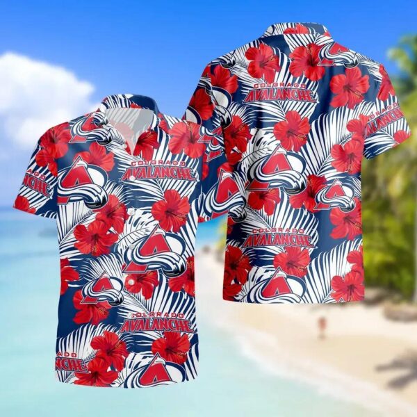 Colorado Avalanche Floral Hawaiian Shirt, Summer Hawaiian Shirts, NHL Hawaiian Shirt