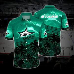 Dallas Hockey Hawaiian Shirt, Stars Hawaiian Shirt, Ice Hockey Hawaiian Shirt, NHL Hawaiian Shirt