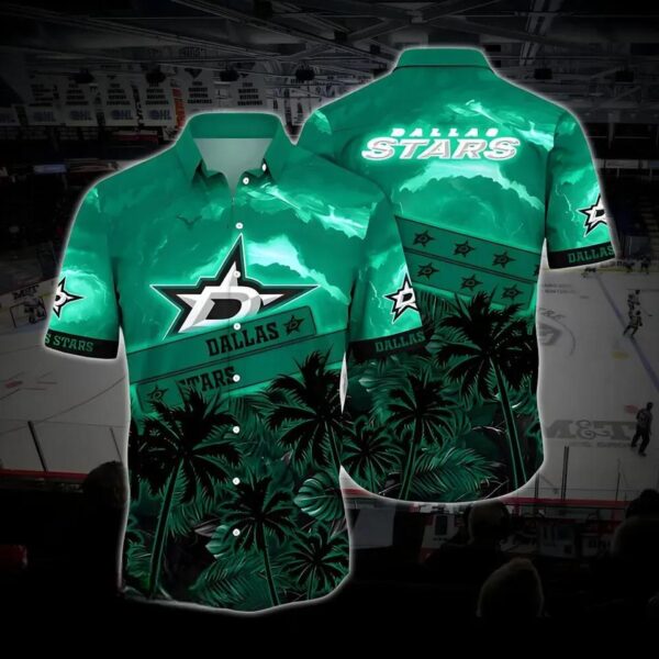 Dallas Hockey Hawaiian Shirt, Stars Hawaiian Shirt, Ice Hockey Hawaiian Shirt, NHL Hawaiian Shirt