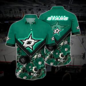 Dallas Hockey Hawaiian Shirt, Stars Hawaiian Shirt, Ice Hockey Hawaiian Shirt 1, NHL Hawaiian Shirt