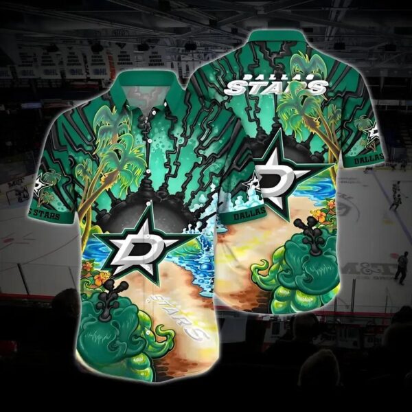 Dallas Hockey Hawaiian Shirt, Stars Hawaiian Shirt, Ice Hockey Hawaiian Shirt 11, NHL Hawaiian Shirt