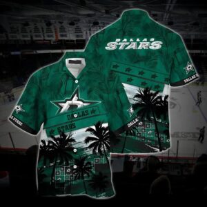 Dallas Hockey Hawaiian Shirt, Stars Hawaiian Shirt, Ice Hockey Hawaiian Shirt 18, NHL Hawaiian Shirt