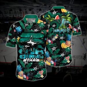 Dallas Hockey Hawaiian Shirt, Stars Hawaiian Shirt, Ice Hockey Hawaiian Shirt 2, NHL Hawaiian Shirt