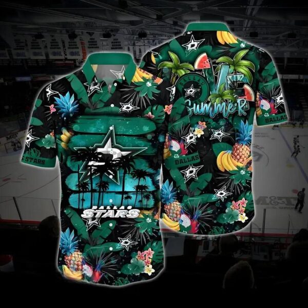 Dallas Hockey Hawaiian Shirt, Stars Hawaiian Shirt, Ice Hockey Hawaiian Shirt 2, NHL Hawaiian Shirt