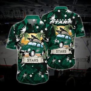 Dallas Hockey Hawaiian Shirt, Stars Hawaiian Shirt, Ice Hockey Hawaiian Shirt 3, NHL Hawaiian Shirt