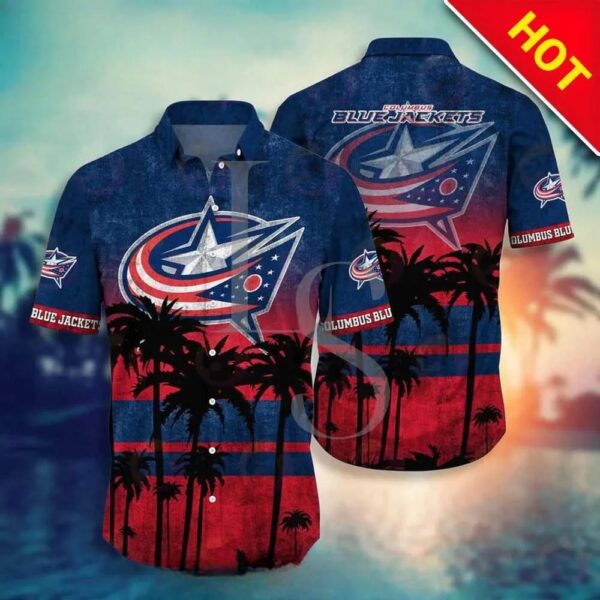 Columbus Blue Jackets NHL Hawaiian Shirt Style Hot Trending Summer, NHL Hawaiian Shirt