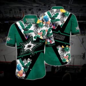 Dallas Hockey Hawaiian Shirt, Stars Hawaiian Shirt, Ice Hockey Hawaiian Shirt 4, NHL Hawaiian Shirt