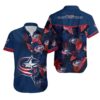 Columbus Hockey Hawaiian Shirt, Blue Jackets Hawaiian Shirt, Ice Hockey Hawaiian Shirt, NHL Hawaiian Shirt