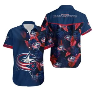 Columbus Hockey Hawaiian Shirt, Blue Jackets Hawaiian Shirt, Ice Hockey Hawaiian Shirt, NHL Hawaiian Shirt