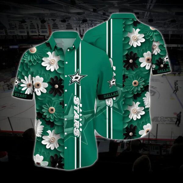 Dallas Hockey Hawaiian Shirt, Stars Hawaiian Shirt, Ice Hockey Hawaiian Shirt 9, NHL Hawaiian Shirt
