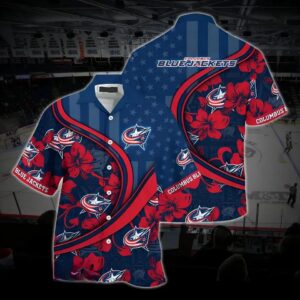 Columbus Hockey Hawaiian Shirt, Blue Jackets Hawaiian Shirt, Ice Hockey Hawaiian Shirt 11, NHL Hawaiian Shirt