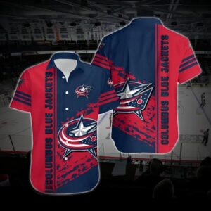 Columbus Hockey Hawaiian Shirt, Blue Jackets Hawaiian Shirt, Ice Hockey Hawaiian Shirt 13, NHL Hawaiian Shirt