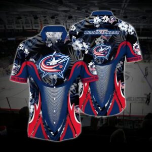 Columbus Hockey Hawaiian Shirt, Blue Jackets Hawaiian Shirt, Ice Hockey Hawaiian Shirt 15, NHL Hawaiian Shirt