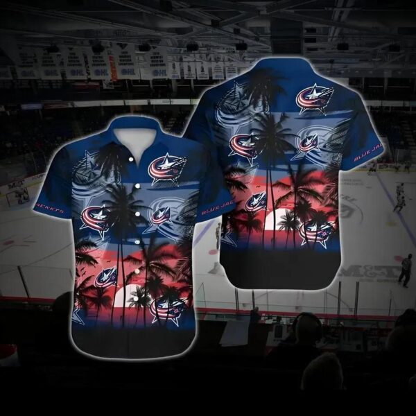 Columbus Hockey Hawaiian Shirt, Blue Jackets Hawaiian Shirt, Ice Hockey Hawaiian Shirt 16, NHL Hawaiian Shirt
