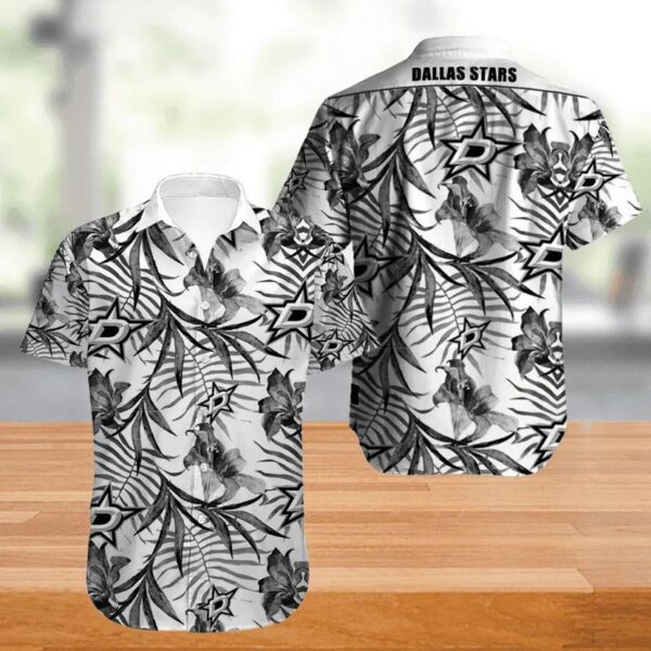 Dallas Stars Hawaiian Shirt Big Floral Button Up, NHL Hawaiian Shirt