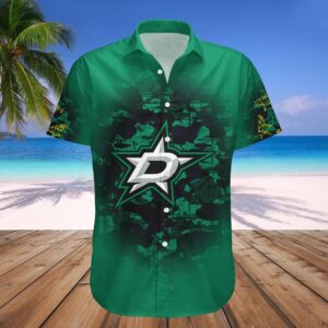 Dallas Stars Hawaiian Shirt Camouflage Vintage – NHL, NHL Hawaiian Shirt