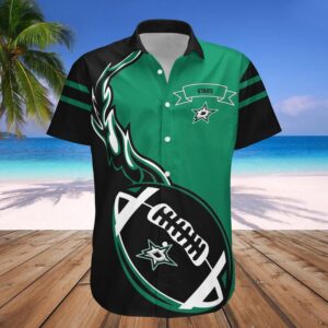Dallas Stars Hawaiian Shirt Flame Ball – NHL, NHL Hawaiian Shirt