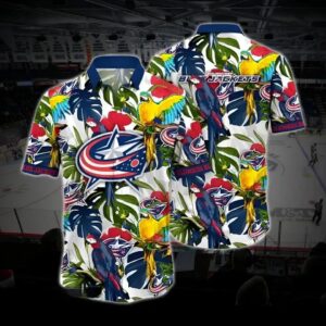 Columbus Hockey Hawaiian Shirt, Blue Jackets Hawaiian Shirt, Ice Hockey Hawaiian Shirt 20, NHL Hawaiian Shirt