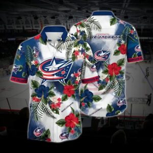 Columbus Hockey Hawaiian Shirt, Blue Jackets Hawaiian Shirt, Ice Hockey Hawaiian Shirt 22, NHL Hawaiian Shirt