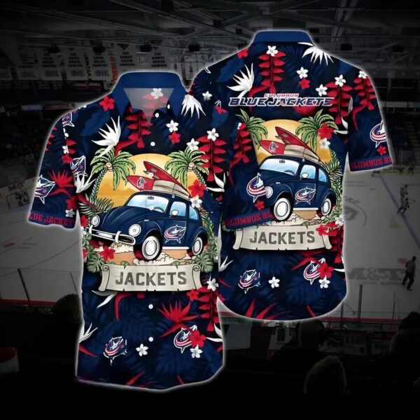 Columbus Hockey Hawaiian Shirt, Blue Jackets Hawaiian Shirt, Ice Hockey Hawaiian Shirt 26, NHL Hawaiian Shirt