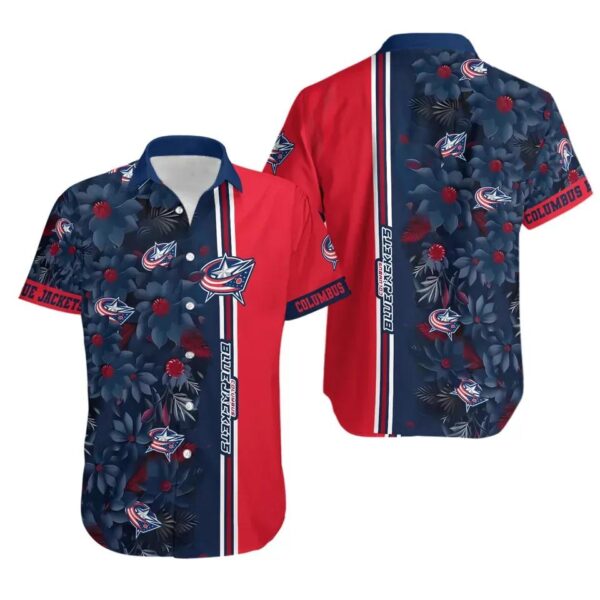 Columbus Hockey Hawaiian Shirt, Blue Jackets Hawaiian Shirt, Ice Hockey Hawaiian Shirt 3, NHL Hawaiian Shirt