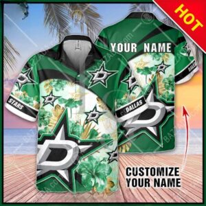 NHL Dallas Stars Floral Beach Trip Personalized Hawaiian Shirt, NHL Hawaiian Shirt