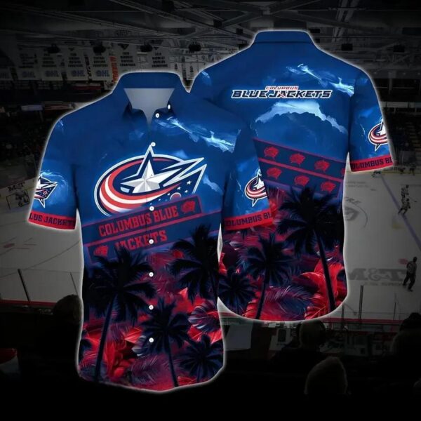 Columbus Hockey Hawaiian Shirt, Blue Jackets Hawaiian Shirt, Ice Hockey Hawaiian Shirt 4, NHL Hawaiian Shirt