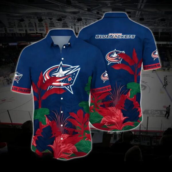 Columbus Hockey Hawaiian Shirt, Blue Jackets Hawaiian Shirt, Ice Hockey Hawaiian Shirt 5, NHL Hawaiian Shirt