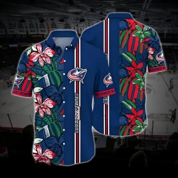Columbus Hockey Hawaiian Shirt, Blue Jackets Hawaiian Shirt, Ice Hockey Hawaiian Shirt 6, NHL Hawaiian Shirt