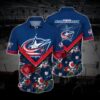 Columbus Hockey Hawaiian Shirt, Blue Jackets Hawaiian Shirt, Ice Hockey Hawaiian Shirt 7, NHL Hawaiian Shirt