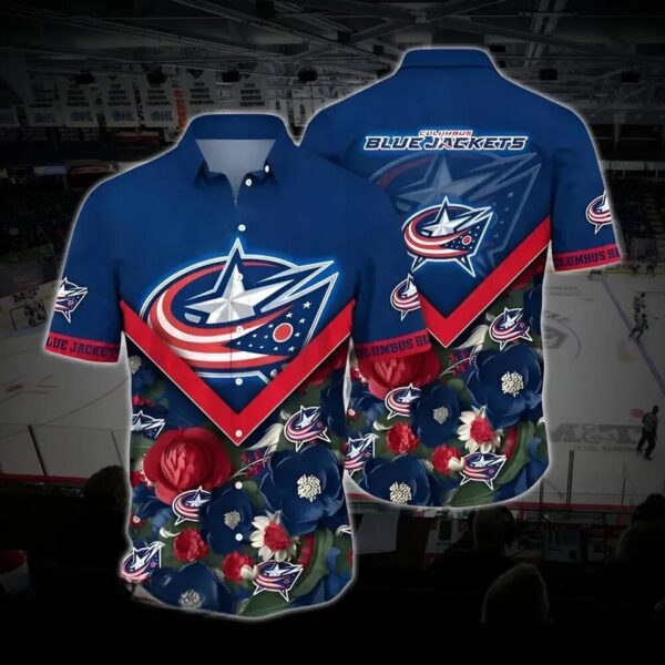 Columbus Hockey Hawaiian Shirt, Blue Jackets Hawaiian Shirt, Ice Hockey Hawaiian Shirt 7, NHL Hawaiian Shirt
