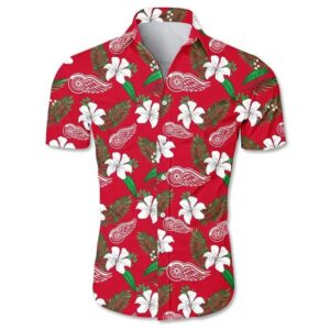 Detroit Red Wings Hawaiian Shirt Floral Button Up, NHL Hawaiian Shirt