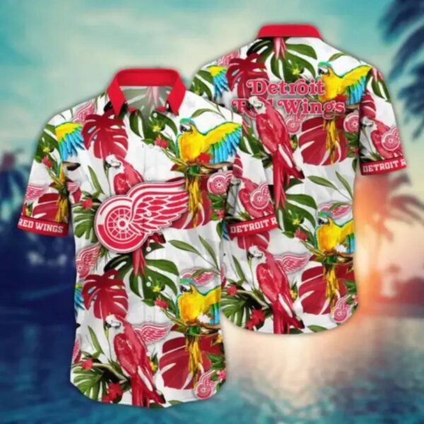 Detroit Red Wings NHL Hawaiian Shirt Sunsetstime Aloha Shirt, NHL Hawaiian Shirt