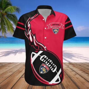 Florida Panthers Hawaiian Shirt Flame Ball – NHL, NHL Hawaiian Shirt