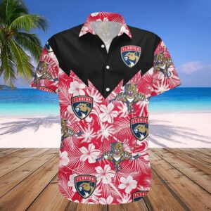 Florida Panthers Hawaiian Shirt Tropical Seamless- NHL, NHL Hawaiian Shirt