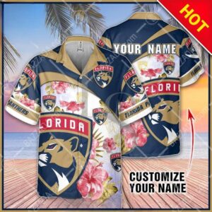 NHL Florida Panthers Floral Beach Trip Personalized Hawaiian Shirt, NHL Hawaiian Shirt