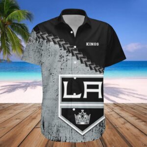 Los Angeles Kings Hawaiian Shirt Grunge Polynesian Tattoo – NHL, NHL Hawaiian Shirt