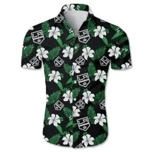 Unisex Los Angeles Kings Hawaiian Shirt Floral Button Up, NHL Hawaiian Shirt