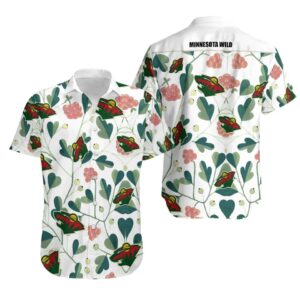 Minnesota Team Wild Hawaiian Shirt Leaf Button Up, NHL Hawaiian Shirt