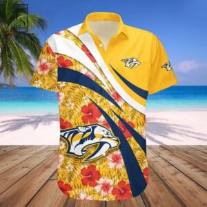 Nashville Predators Hawaii Shirt Hibiscus Sport Style, NHL Hawaiian Shirt