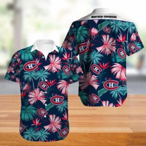 Montreal Canadiens Hawaiian Shirt Big Floral Button Up, NHL Hawaiian Shirt