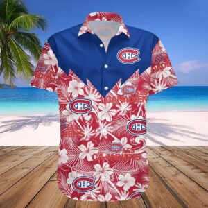 Montreal Canadiens Hawaiian Shirt Tropical Seamless- NHL, NHL Hawaiian Shirt