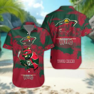 Minnesota Wild Personalized Hawaiian Shirt – Custom Name, NHL Hawaiian Shirt