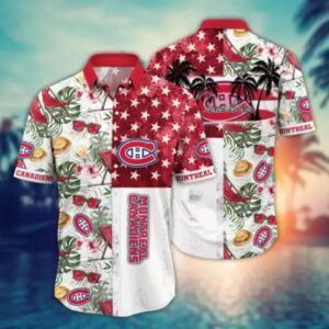 Montreal Canadiens Tropical Flower Hawaiian Shirt, NHL Hawaiian Shirt