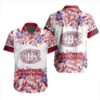 NHL Montreal Canadiens Flower Pattern White 3D Hawaiian Shirt, NHL Hawaiian Shirt