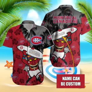 Nhl Montreal Canadiens Special Native Hawaiians Design Button Shirt, NHL Hawaiian Shirt